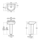 Armitage Shanks Sandringham 21 550mm Basin With Pedestal 1 Tap Hole E894901 + E897601