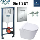 Rimless wall hung pan grohe wc frame concealed cistern 1.12 soft close seat 38772001