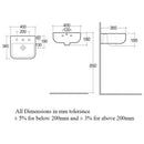 RAK Ceramics Series 600 400mm Wall Hung Basin 1 Tap Hole S60040BAS1