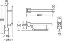 Armitage Shanks CONTOUR 21 Screw to Wall Hinged Support Arm 650mm Long Charcoal S6361RN