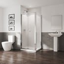 Coram GB 5 Bi-fold Door 800mm Chrome GB5BF80CUC Toughened Glass Bathroom Doors