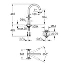 Bathroom Sink Basin Tap Grohe Atrio Basin Mixer, 1/2″ Xl-size Design Brushed Hard Graphite