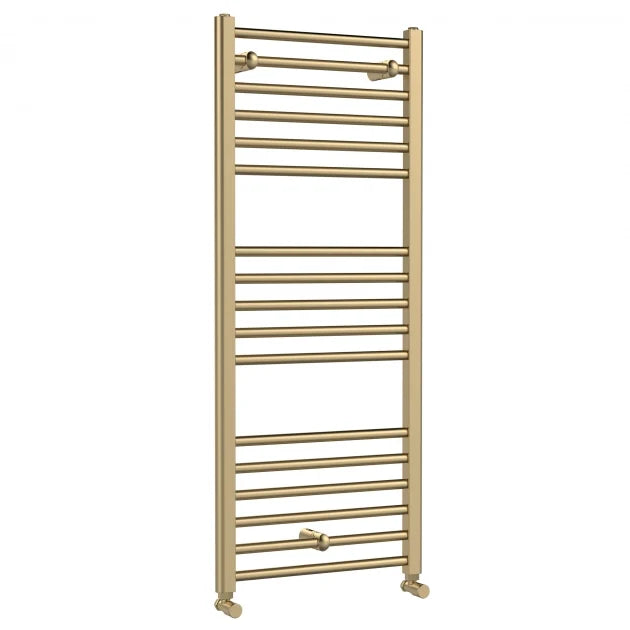 Essential Silea Straight Towel Warmer Brushed Brass