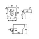 Modern Back To Wall Bijoux Square Wash Down Toilet Pan With Premium Soft Close Seat BJX-BTW
