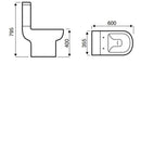Studio Close-coupled Toilet Pan Open Back Cistern And Soft Close Seat  POT293ST