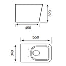 Modern Back To Wall Genoa Square Rimless Toilet Pan With Soft Close Seat