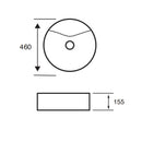 Karlo Round 460mm Countertop Basin Bathroom Sink White CTB-KAR460