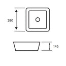 Lois Square 390mm Countertop Basin Bathroom Sink White CTB-LOI390