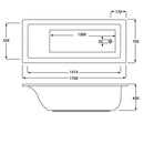 Rak Ceramics Metropolitan Bath 1700x700mm Acrylic Single Ended Inc Legs