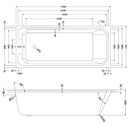RAK Ceramics Washington 1700mm x 750mm Acrylic  Single Ended Bath - White RAKWTNBAT1775