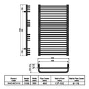 Reina Marco Vertical Designer Heated Towel Rail - 1100x500mm - Chrome RND-MC5110