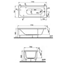 Vitra Balance Single Ended Rectangular Bath 1700x700mm Acrylic  White 55180001000