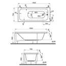 Vitra Balance Single Ended Rectangular Bath 1600x700mm Acrylic White 55210001000