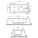 Vitra Neon Single Ended Rectangular Bath 1700x750mm Acrylic White 52280001000