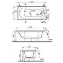 Vitra OPTIMA Single Ended Rectangular Bath 1500x700mm Acrylic White 50800001000