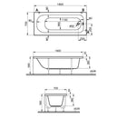 Vitra Optima Single Ended Rectangular Bath 1600x700mm Acrylic White 50810001000