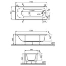 Vitra Optima Single Ended Rectangular Bath 1700x700mm Acrylic Single Ended Bath White 50820001000