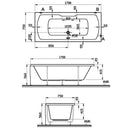 Vitra Optima Double Ended Rectangular Bath 1700x750mm Acrylic White 52430001000