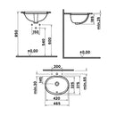 Vitra S20 460mm Washbasin 0 Tap Holes