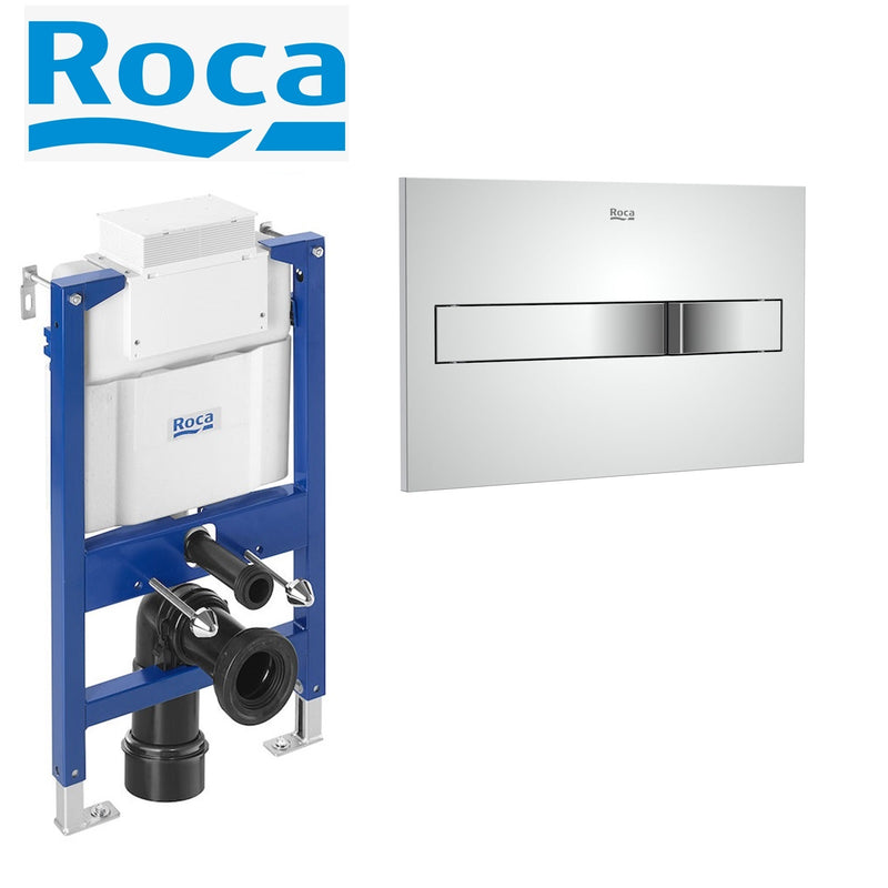 Roca Duplo 0.82 Concealed Cistern WC Frame & PL2 Plate For Rimless Toilet