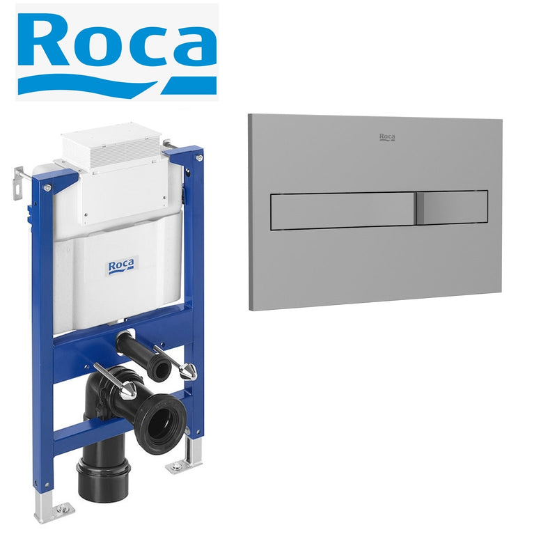 Roca Duplo 0.82 Concealed Cistern WC Frame & PL2 Plate For Rimless Toilet