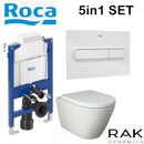 ROCA 0.82M CONCEALED CISTERN WC FRAME RAK CERAMICS RIMLESS WALL HUNG TOILET PAN