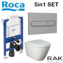 ROCA 0.82M CONCEALED CISTERN WC FRAME RAK CERAMICS RIMLESS WALL HUNG TOILET PAN