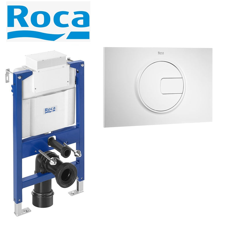 Roca Duplo 0.82 Concealed Cistern WC Frame & PL4 Plate For Rimless Toilet