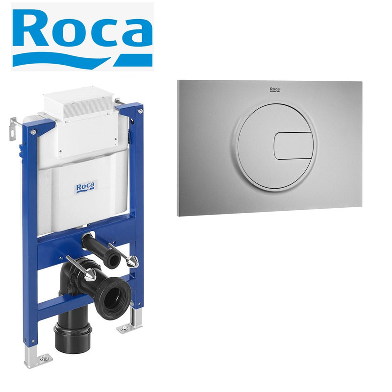 Roca Duplo 0.82 Concealed Cistern WC Frame & PL4 Plate For Rimless Toilet