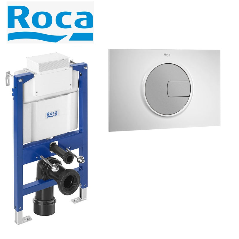 Roca Duplo 0.82 Concealed Cistern WC Frame & PL4 Plate For Rimless Toilet