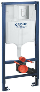 GROHE CONCEALED WC CISTERN TOILET FRAME WITH SKATE CHROME FLUSH PLATE 3877220A
