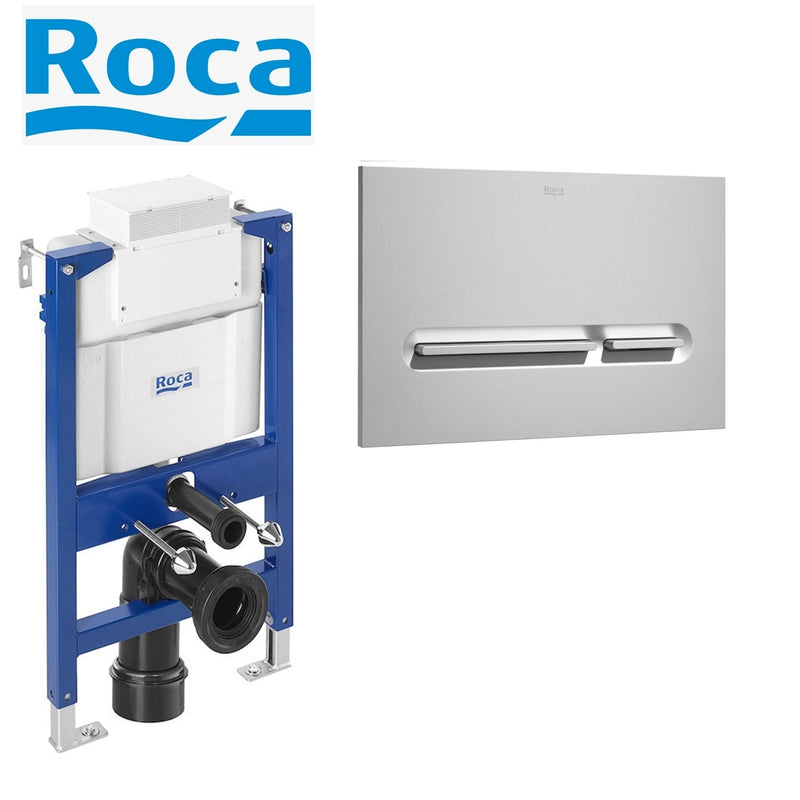 Roca Duplo 0.82 Concealed Cistern WC Frame & PL5 Flush Plate For Rimless Toilet