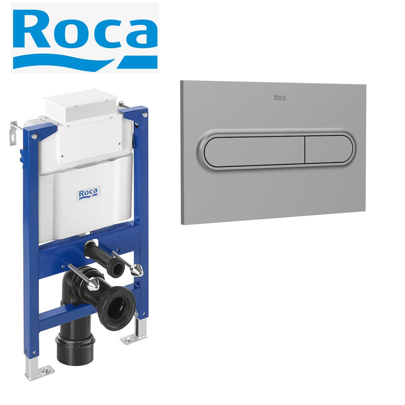 Roca Duplo 0.82 Concealed Cistern WC Frame & PL1 Plate For Rimless Toilet