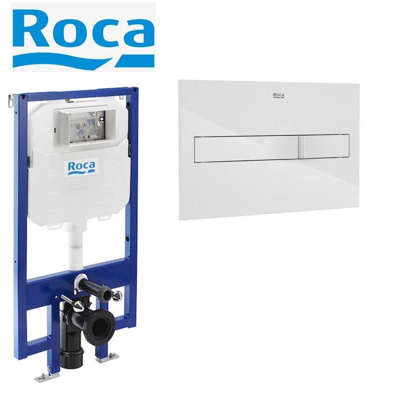 ROCA 8900800A0 SLIM WC FRAME COMPACT & FLUSH PLATE FOR WALL HUNG TOILET PAN CLOAKROOM