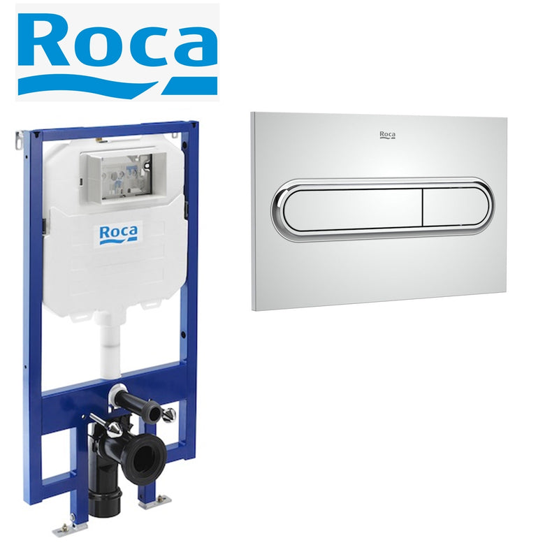 ROCA 8900800A0 SLIM WC FRAME COMPACT & FLUSH PLATE FOR WALL HUNG TOILET PAN CLOAKROOM