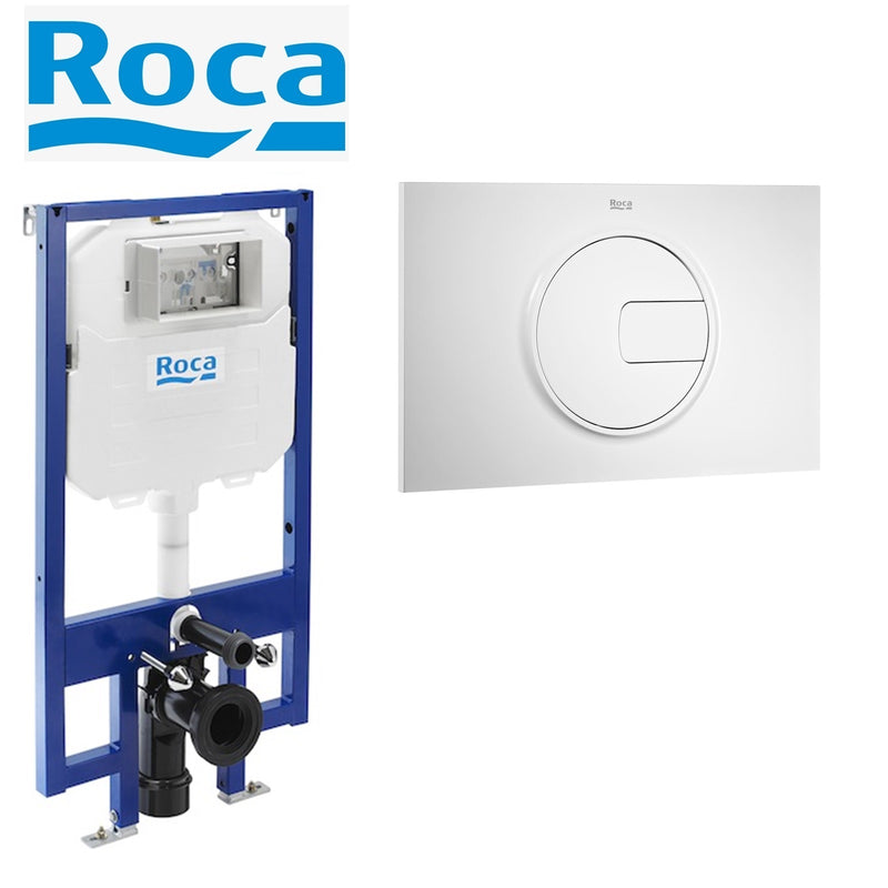 ROCA 8900800A0 SLIM WC FRAME COMPACT & FLUSH PLATE FOR WALL HUNG TOILET PAN CLOAKROOM