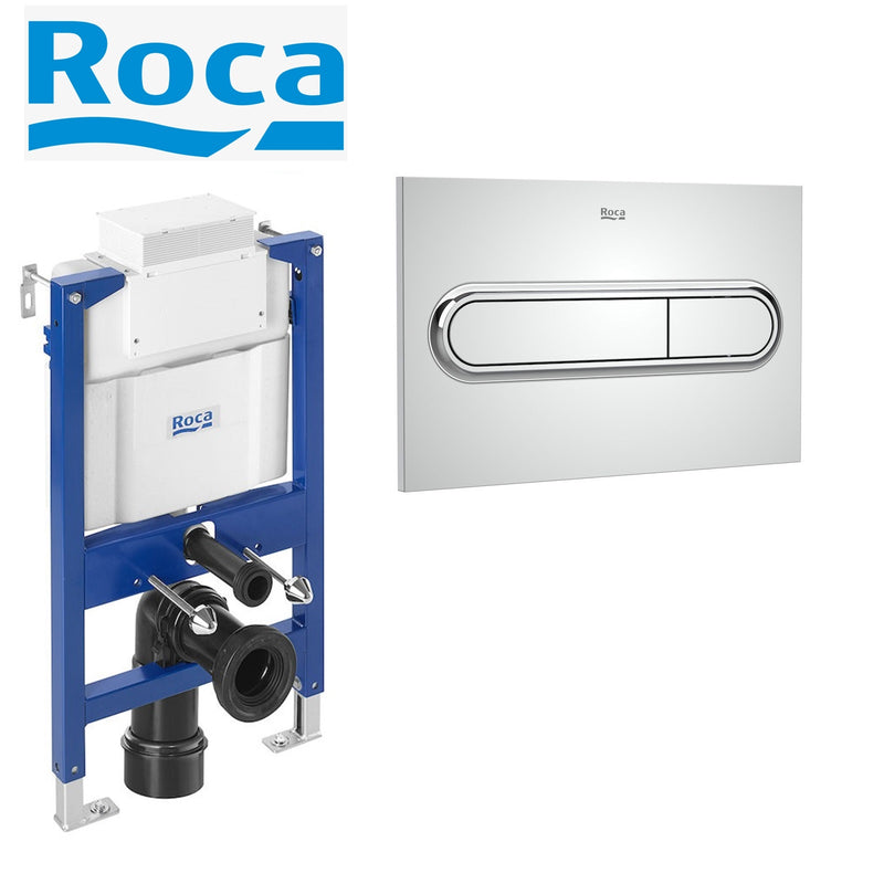 Roca Duplo 0.82 Concealed Cistern WC Frame & PL1 Plate For Rimless Toilet