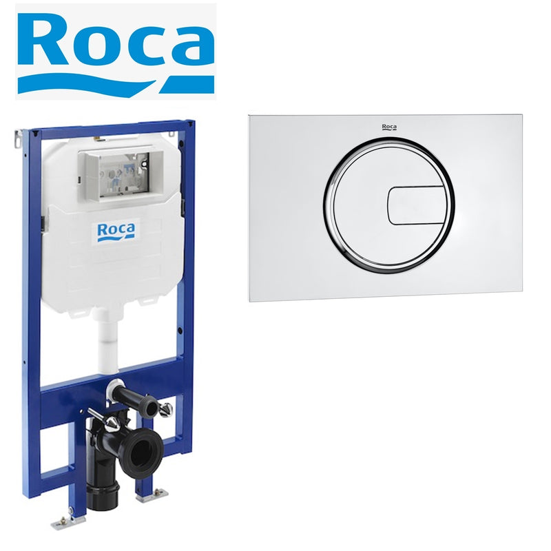 ROCA 8900800A0 SLIM WC FRAME COMPACT & FLUSH PLATE FOR WALL HUNG TOILET PAN CLOAKROOM