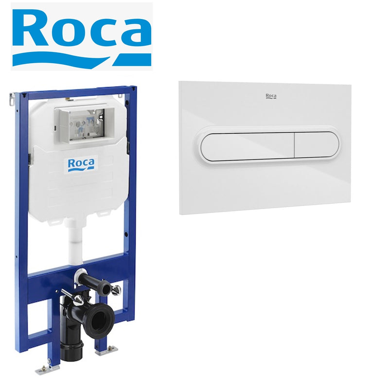 ROCA 8900800A0 SLIM WC FRAME COMPACT & FLUSH PLATE FOR WALL HUNG TOILET PAN CLOAKROOM