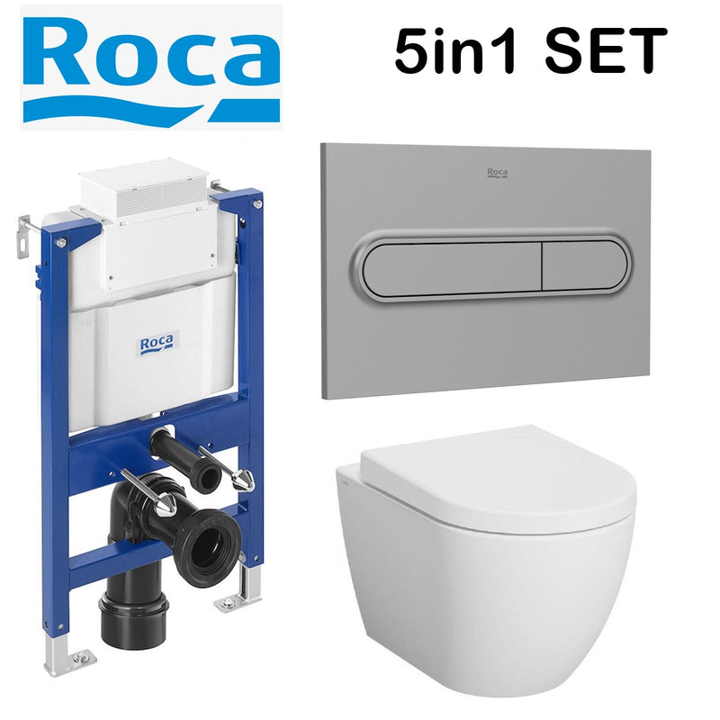 Rimless Toilet Wall Hung Pan Soft Seat Roca 8901210A0 Duplo 0.82 Wc Frame Under Window