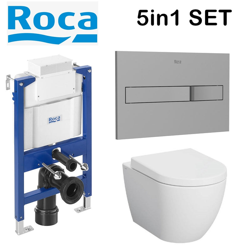 Rimless Toilet Wall Hung Pan Soft Seat Roca 8901210A0 Duplo 0.82 Wc Frame Under Window