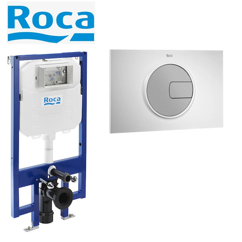 ROCA 8900800A0 SLIM WC FRAME COMPACT & FLUSH PLATE FOR WALL HUNG TOILET PAN CLOAKROOM