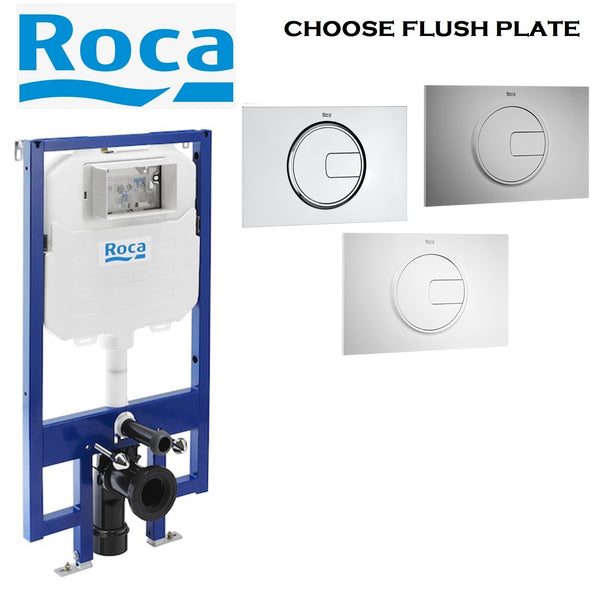 ROCA 8900800A0 SLIM WC FRAME COMPACT & FLUSH PLATE FOR WALL HUNG TOILET PAN CLOAKROOM