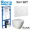 Rimless Toilet Rak ceramics Wall Hung Toilet Pan Seat & Roca 1.12 Wc Frame Flush Plate