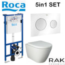 Rimless Toilet Rak ceramics Wall Hung Toilet Pan Seat & Roca 1.12 Wc Frame Flush Plate