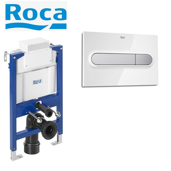 Roca Duplo 0.82 Concealed Cistern WC Frame & PL1 Plate For Rimless Toilet