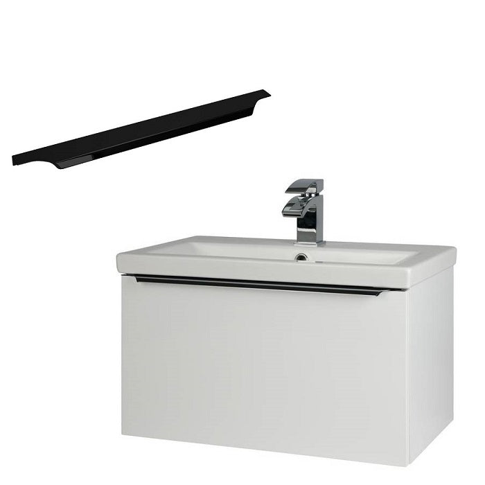 Kore Modern Wall Mounted Vanity Drawer Unit & Ceramic Basin - White Gloss